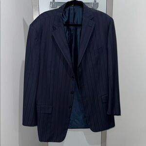 Pal Zileri Blue Suit Jacket with Structured Shoulders